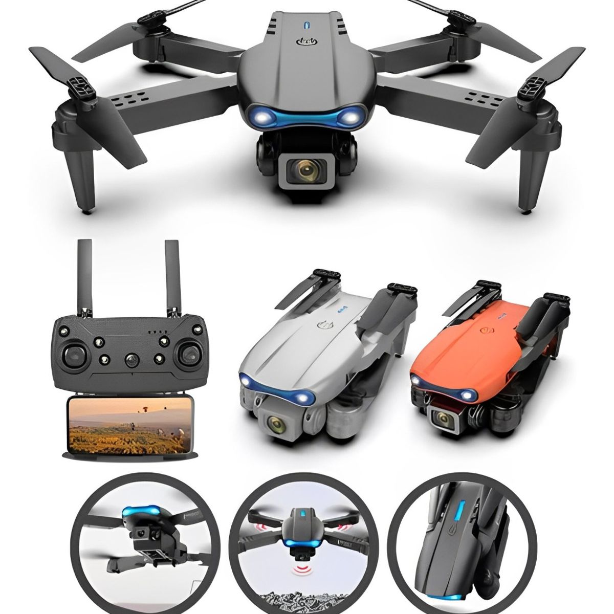 GENERICO - Drone Profesional E99 Pro , Doble Camara HD ,  Estuche y Repuesto