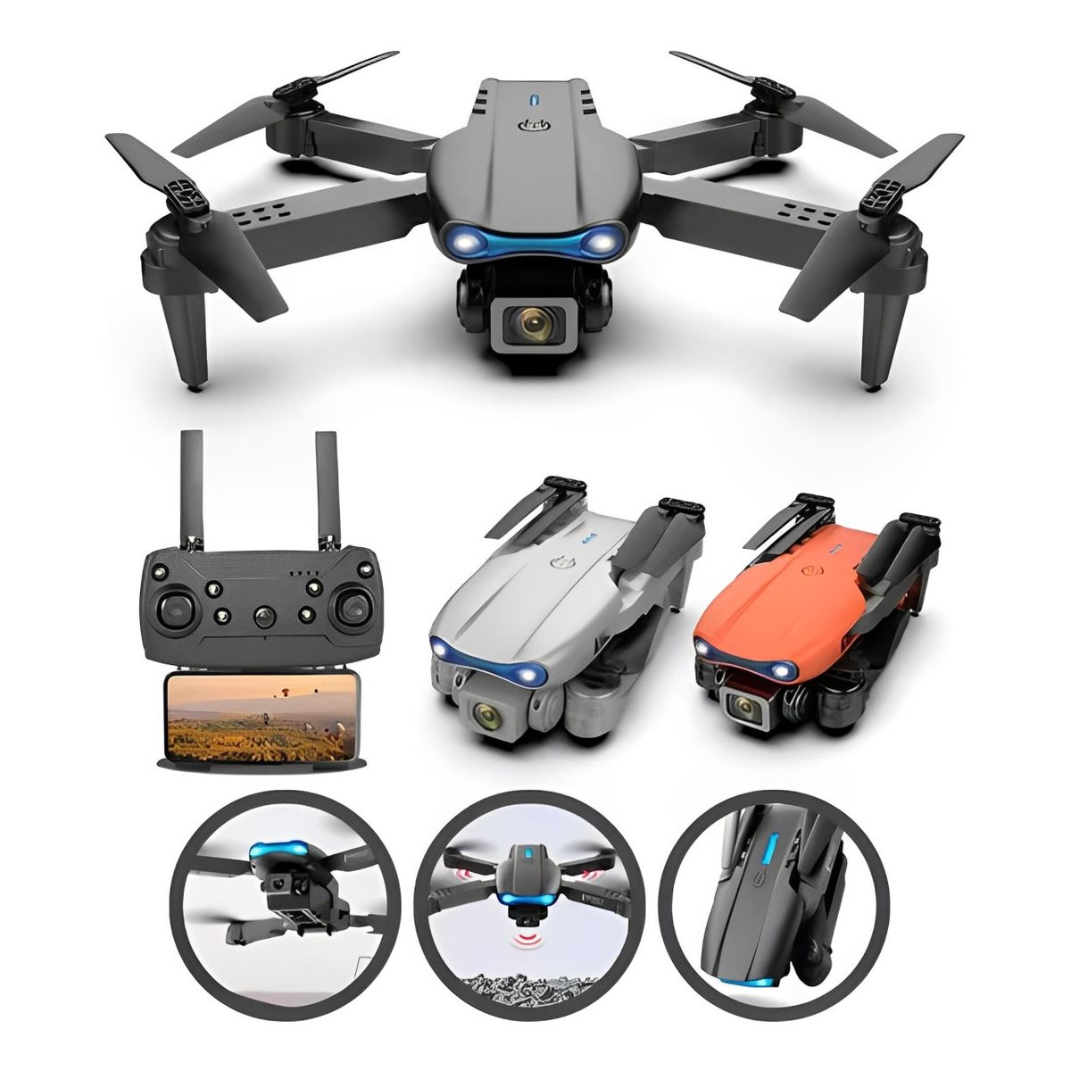 GENERICO - Drone Profesional E99 Pro , Doble Camara HD ,  Estuche y Repuesto