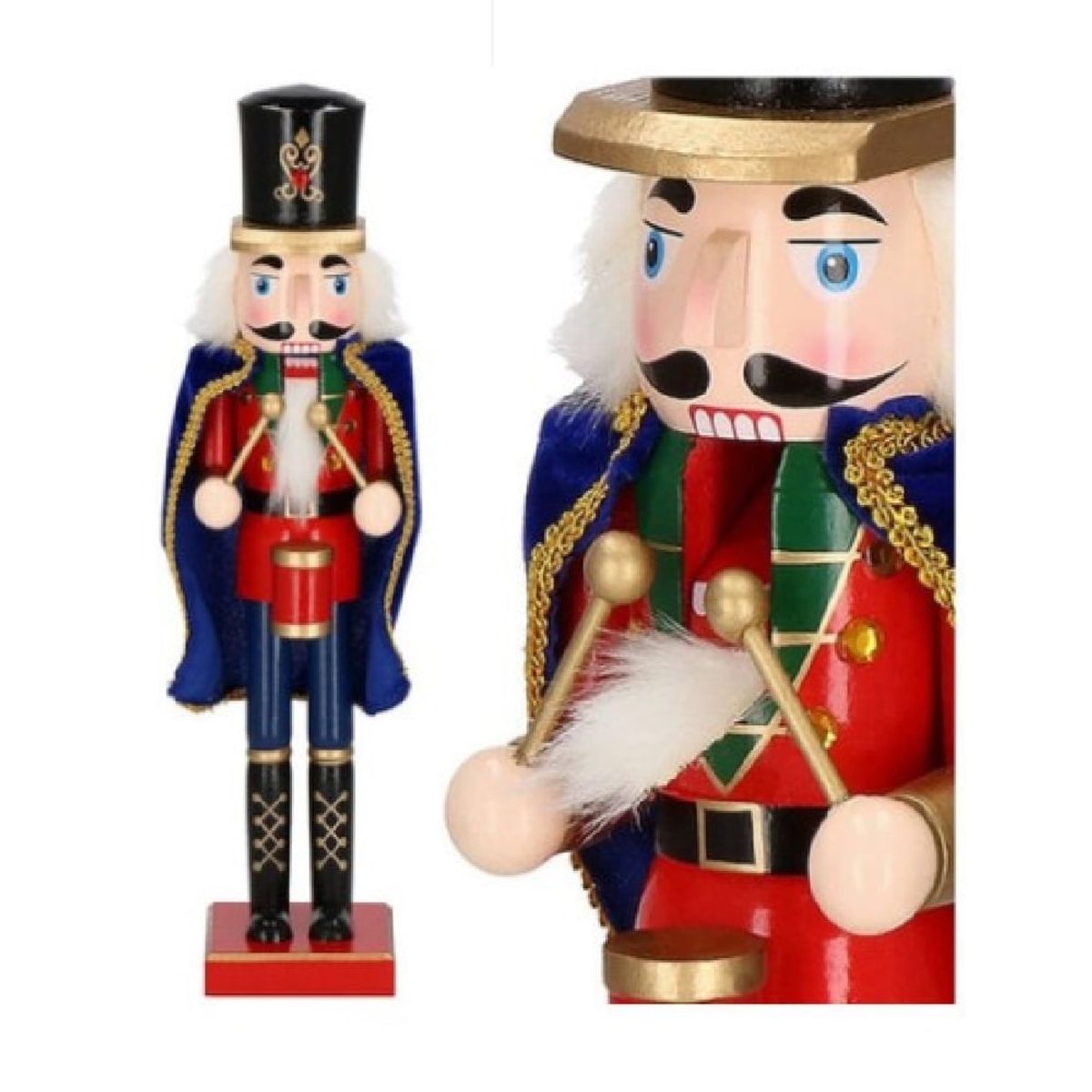 GENERICO - Cascanueces de Madera Navidad Soldado Músico Tambor 61cm Capa