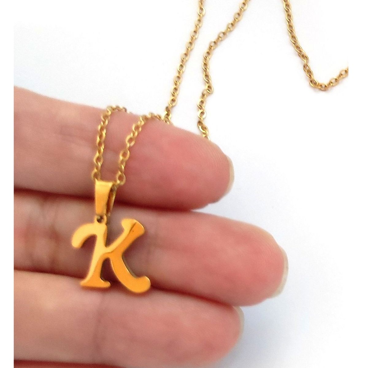 OEM - Collar Mujer Letra K Inicial Fino Acero Inoxidable x SAN VALENTIN