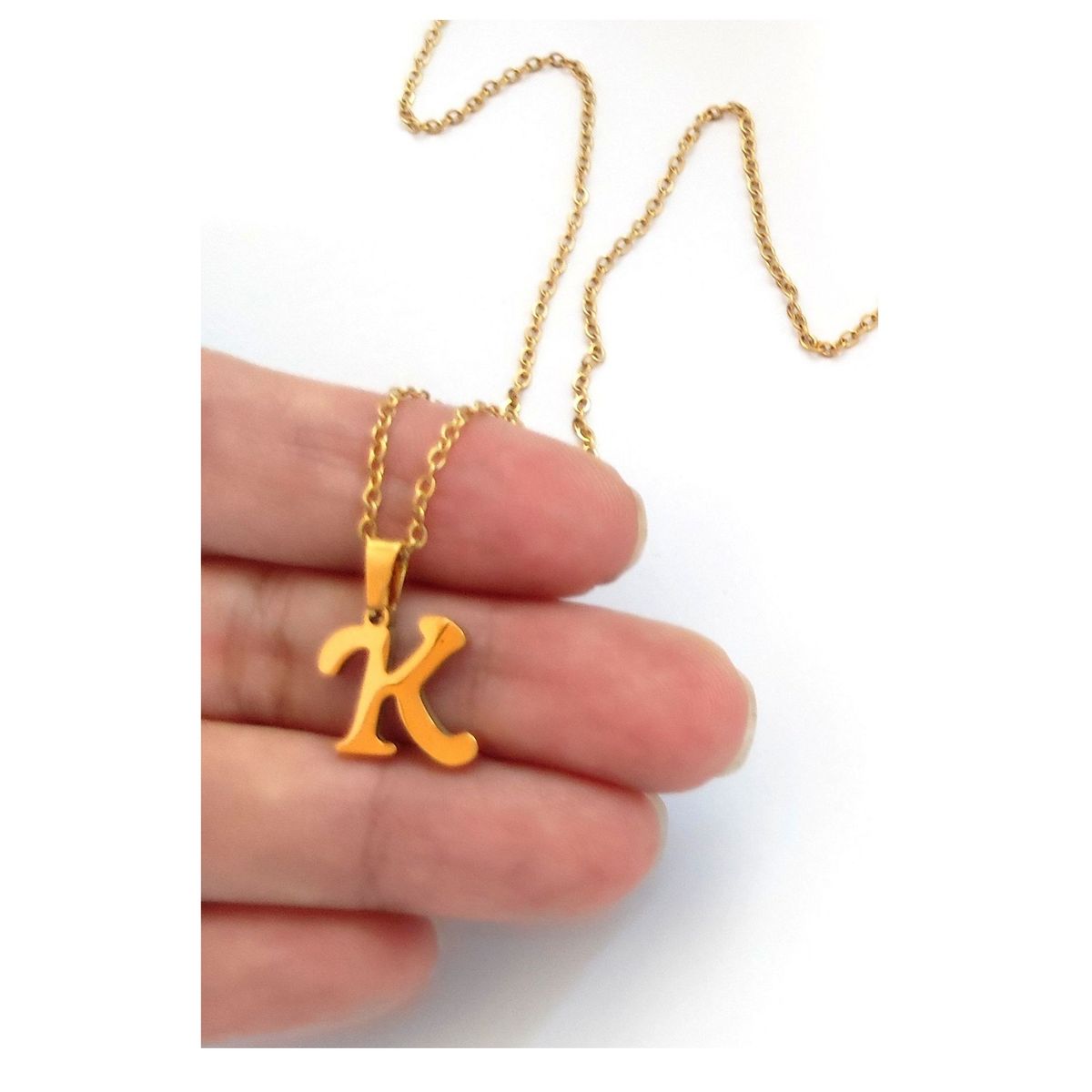 OEM - Collar Mujer Letra K Inicial Fino Acero Inoxidable x SAN VALENTIN