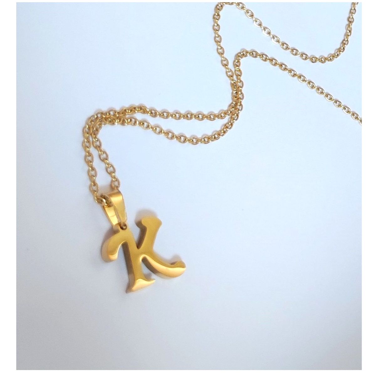 OEM - Collar Mujer Letra K Inicial Fino Acero Inoxidable x SAN VALENTIN
