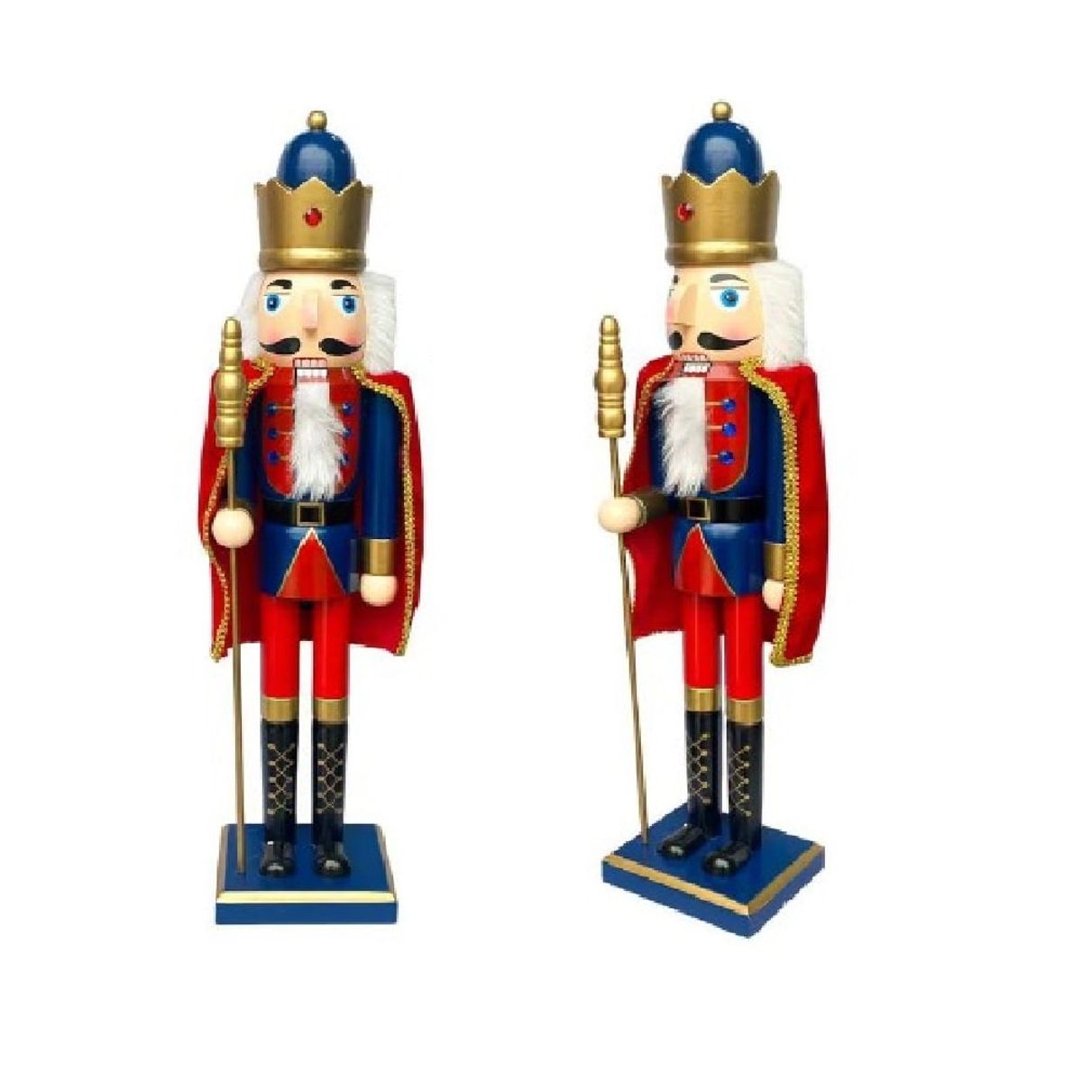 GENERICO - Cascanueces de Madera Navidad Rey con Cetro 61cm Capa