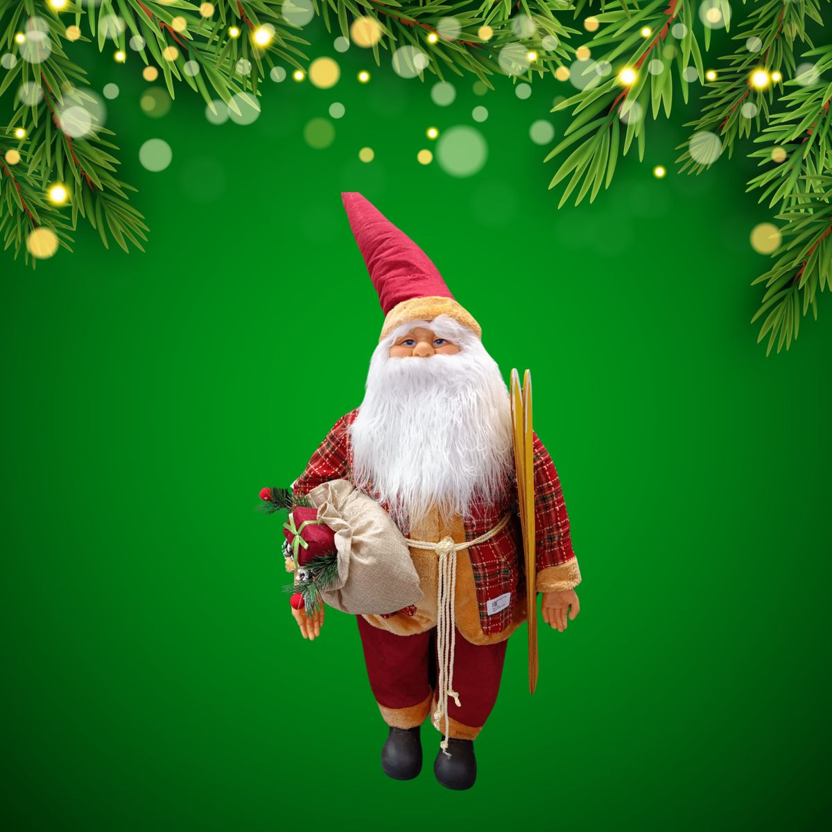 GENERICO - Papa Noel Forastero Grande Decoracion Musical Navidad 1Mt