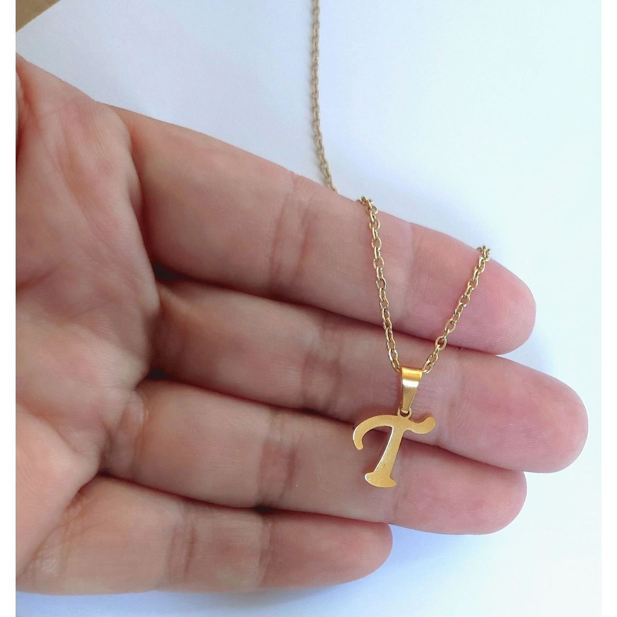 OEM - Collar Mujer Letra T Inicial Fino Acero Inoxidable x SAN VALENTIN