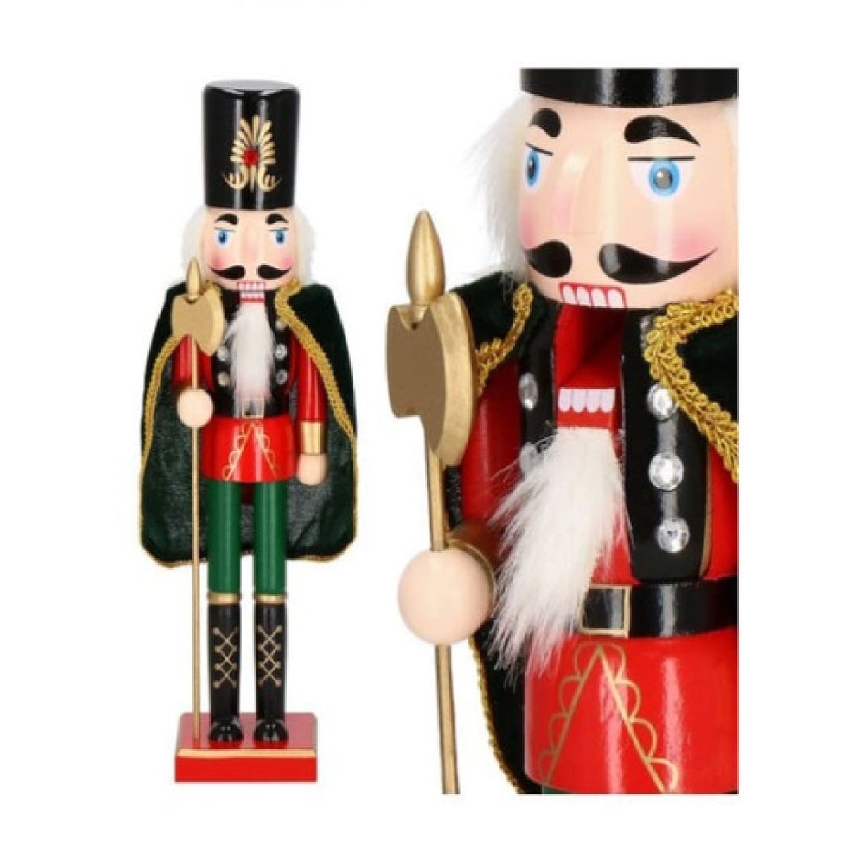 GENERICO - Cascanueces de Madera Navidad Soldado Hacha 61cm Capa