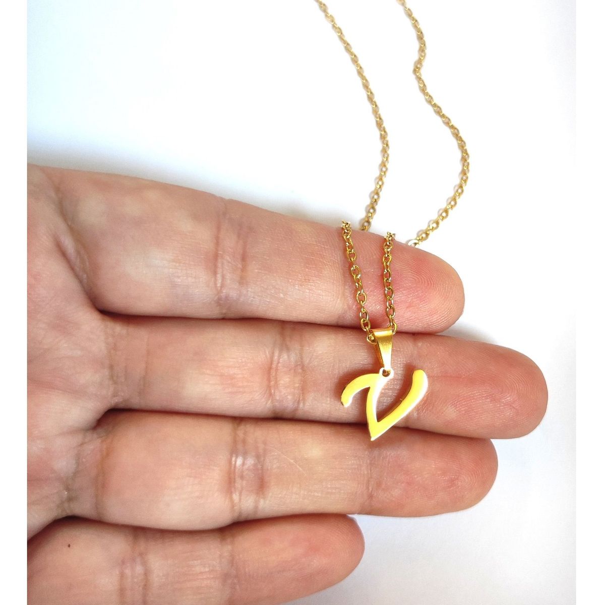 OEM - Collar Mujer Letra V Inicial Fino Acero Inoxidable x SAN VALENTIN