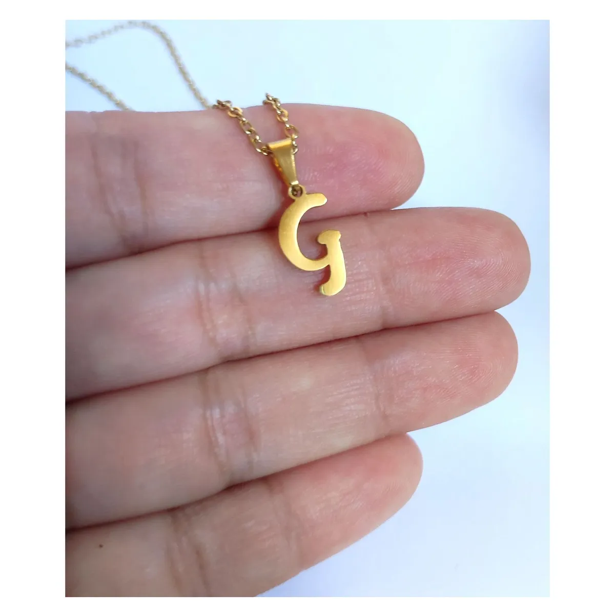 OEM - Collar Mujer Letra G Inicial Fino Acero Inoxidable x SAN VALENTIN