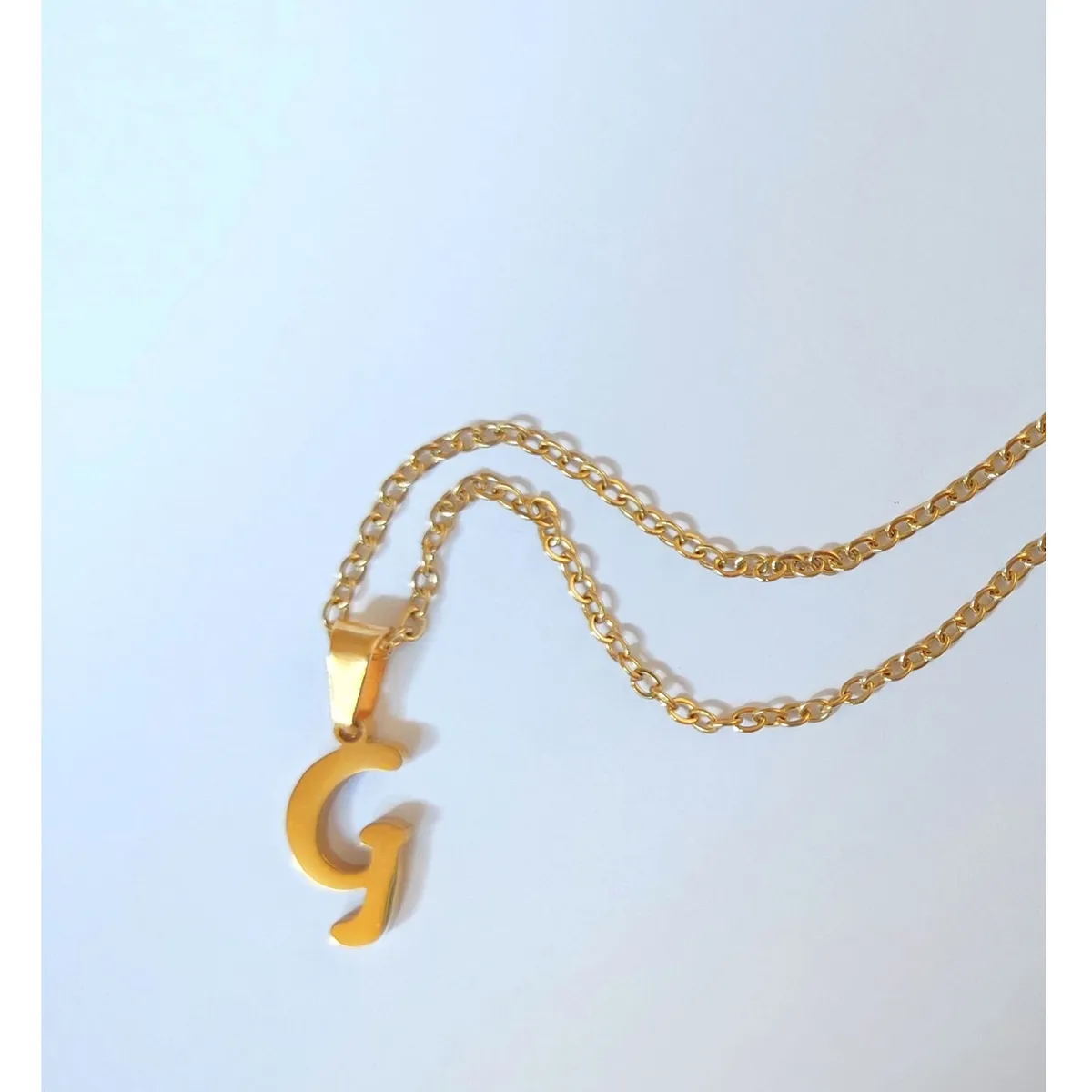 OEM - Collar Mujer Letra G Inicial Fino Acero Inoxidable x SAN VALENTIN