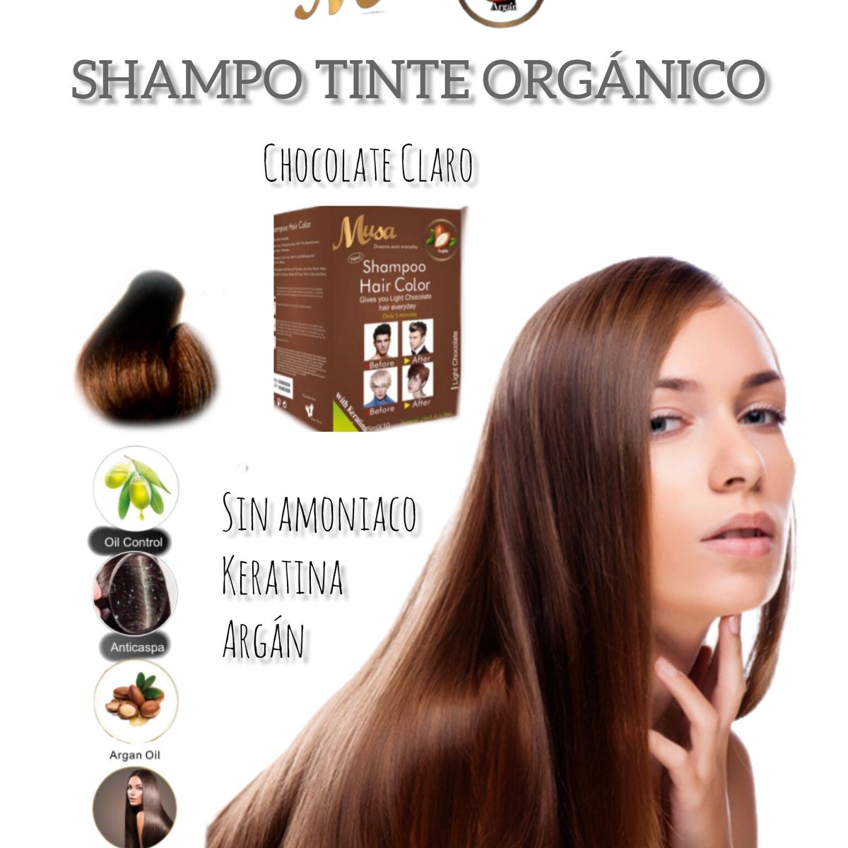 MUSA ACCESORIOS - 10 TINTE SHAMPOO CHOCOLATE CLARO MUSA