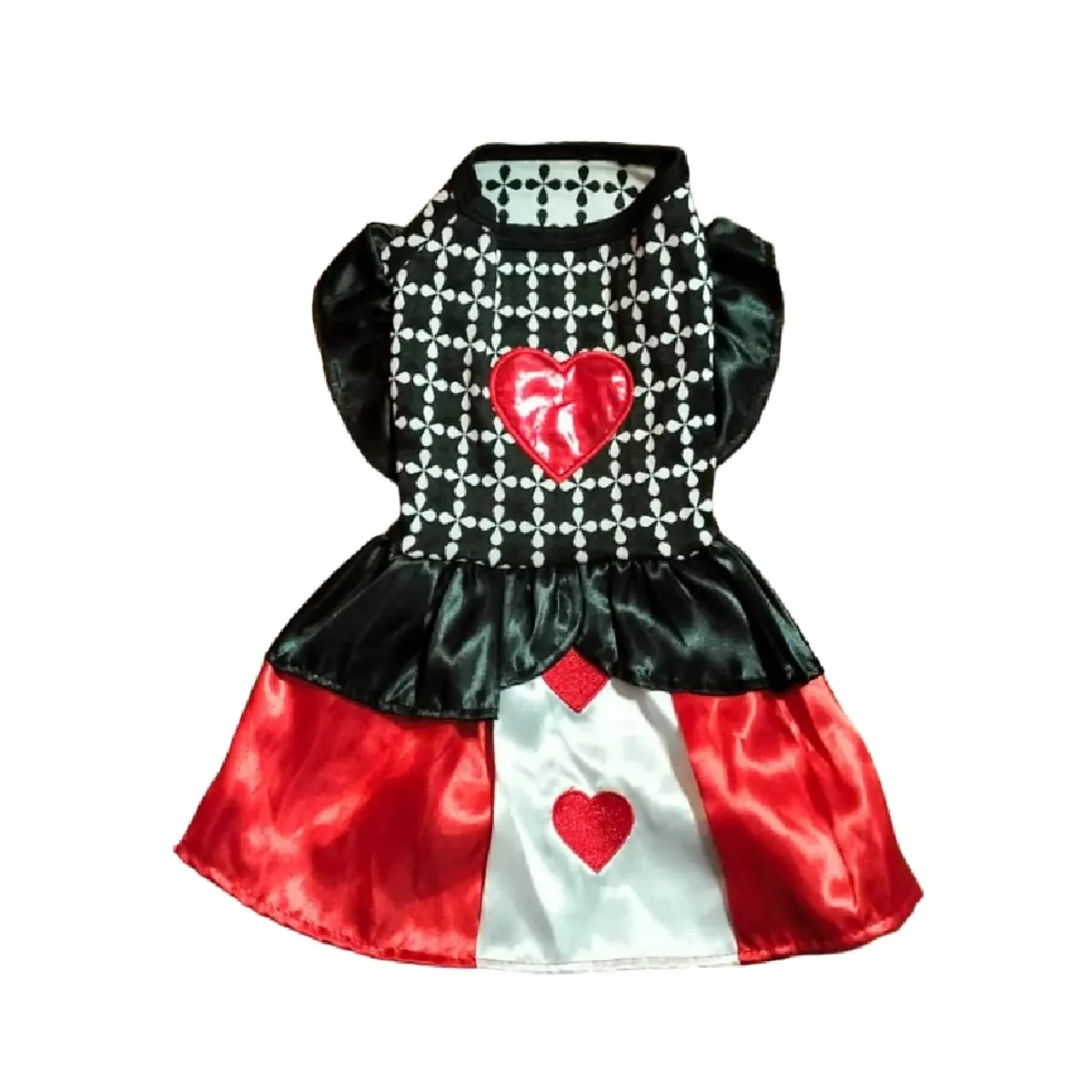 GENERICO - Disfraz Halloween Reina de Corazones perros y gatos talla 1