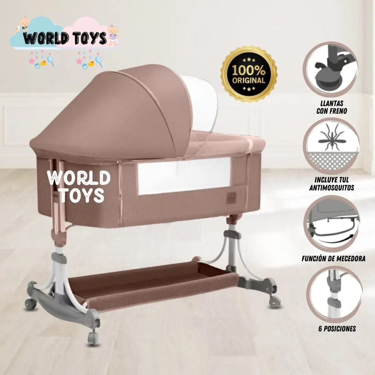 BABY - Cuna Colecho De Lujo «BAUDUIN » Beige