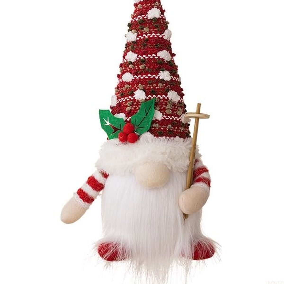 GENERICO - MUÑECO GNOMO NAVIDEÑO DECORATIVO CON LUZ GORRO ROJO