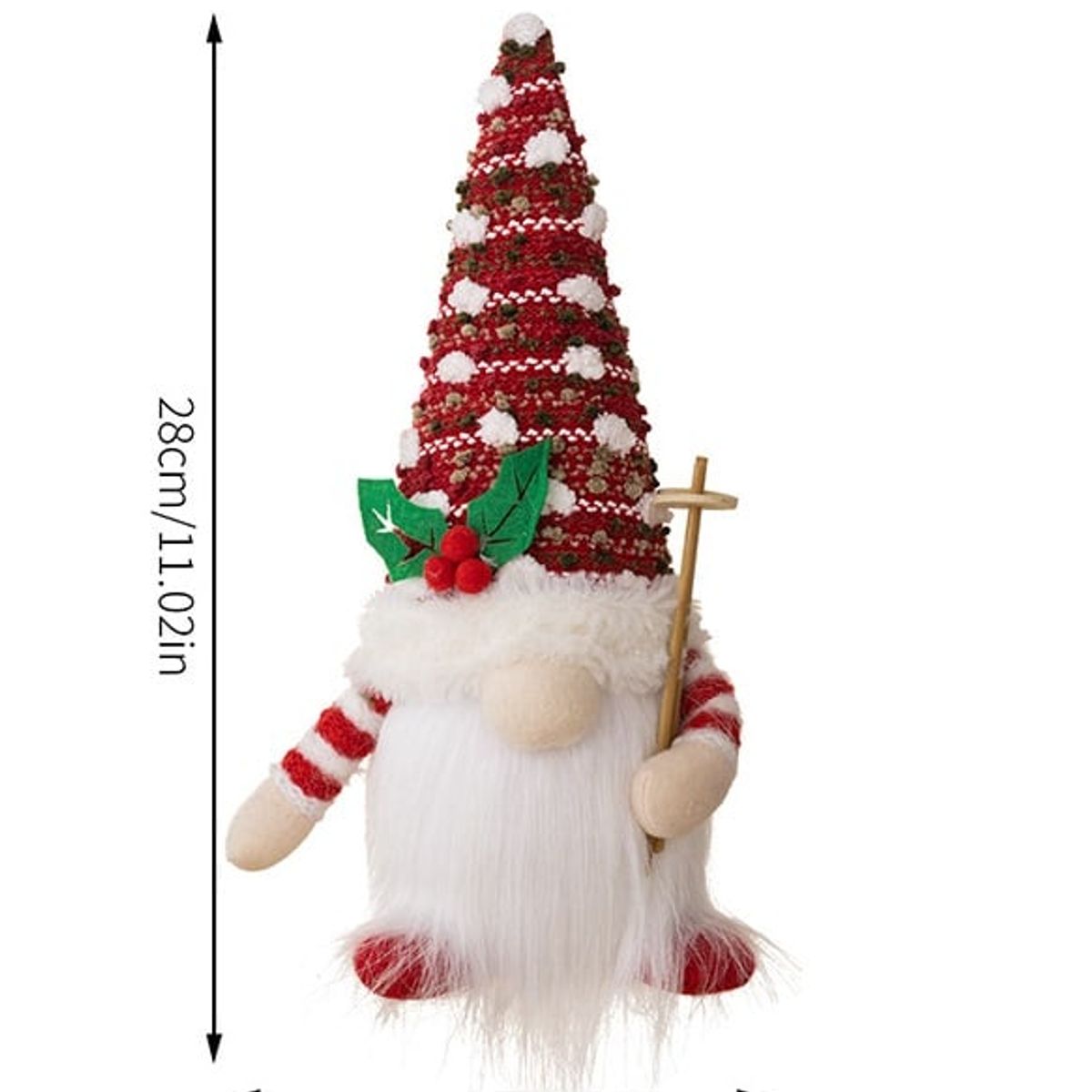 GENERICO - MUÑECO GNOMO NAVIDEÑO DECORATIVO CON LUZ GORRO ROJO