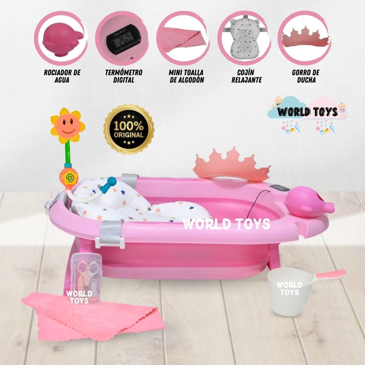 BABY - Bañera Plegable «BERKEN» Pink