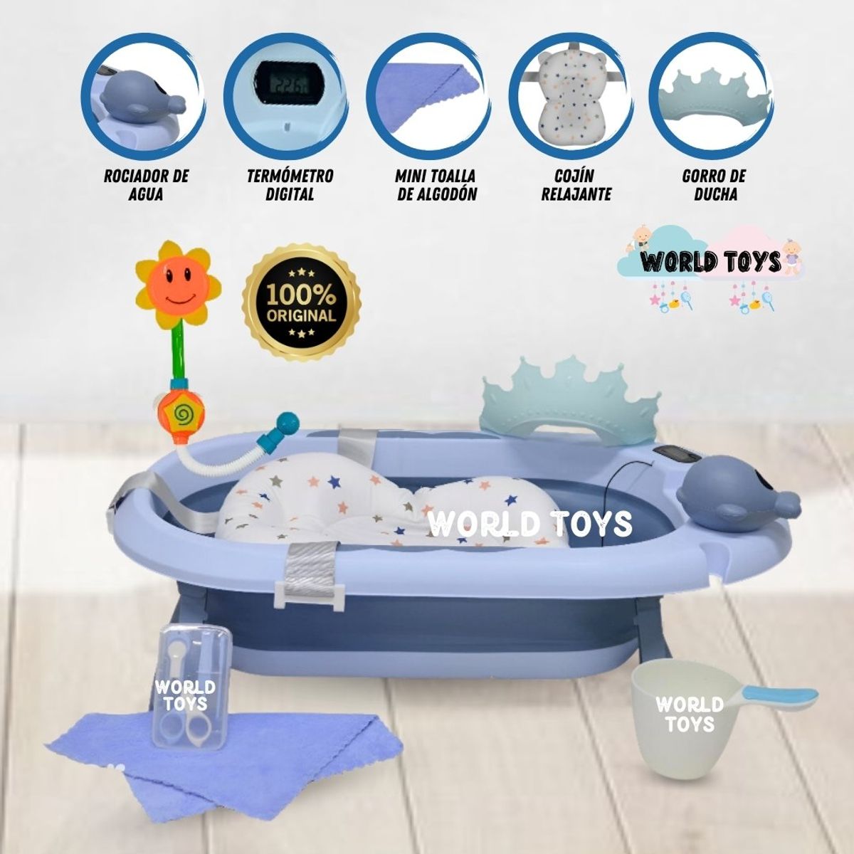 BABY - Bañera Plegable «BERKEN» Blue