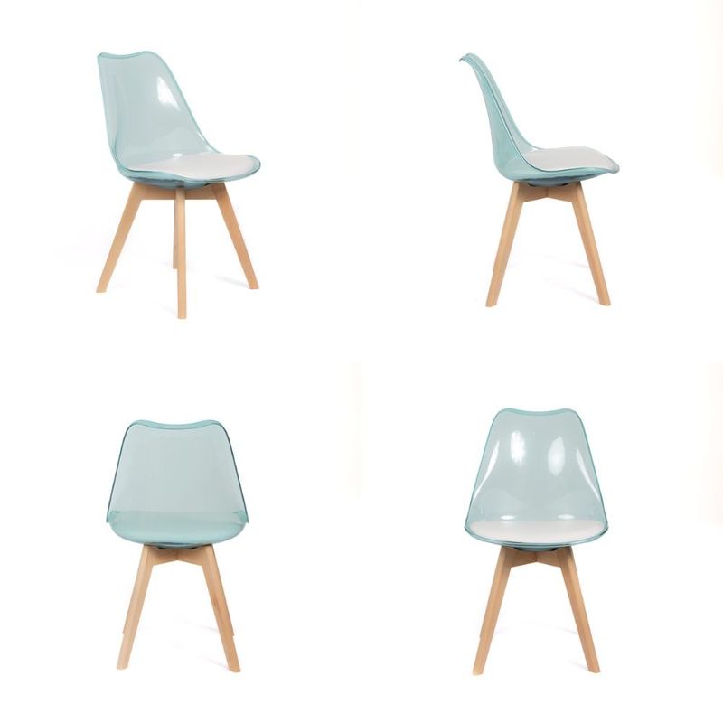GRUPO CB - Silla Acolchada Modelo Eames Verde Translúcido Pack x4