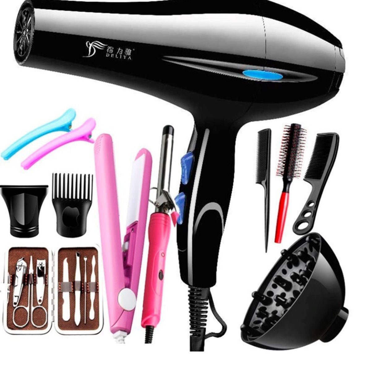 OEM - Kit de Cabello 7 en 1 Potencia 1000 W