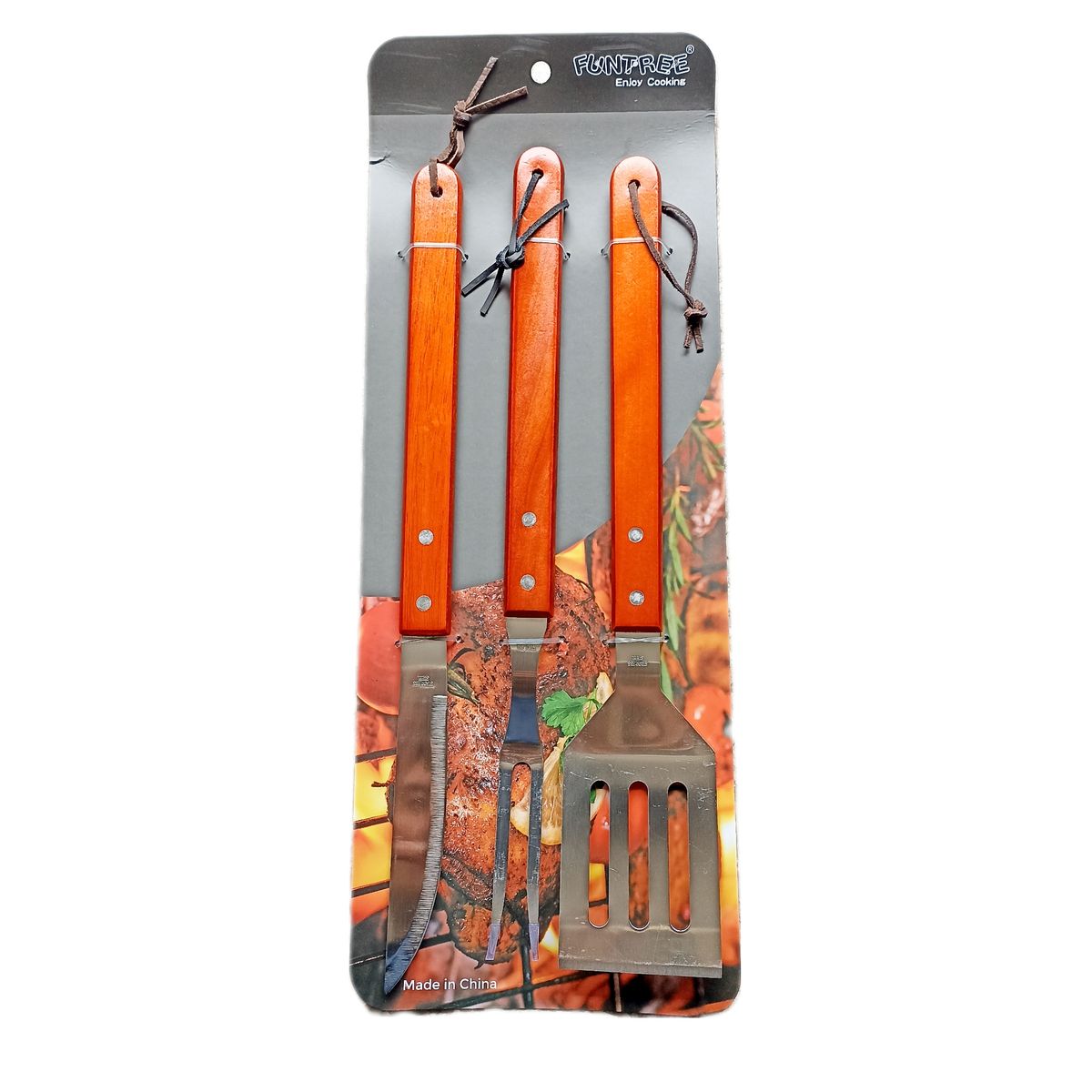 GENERICO - Set Utensilios Parrilla Cuchillo Trinche Espátula