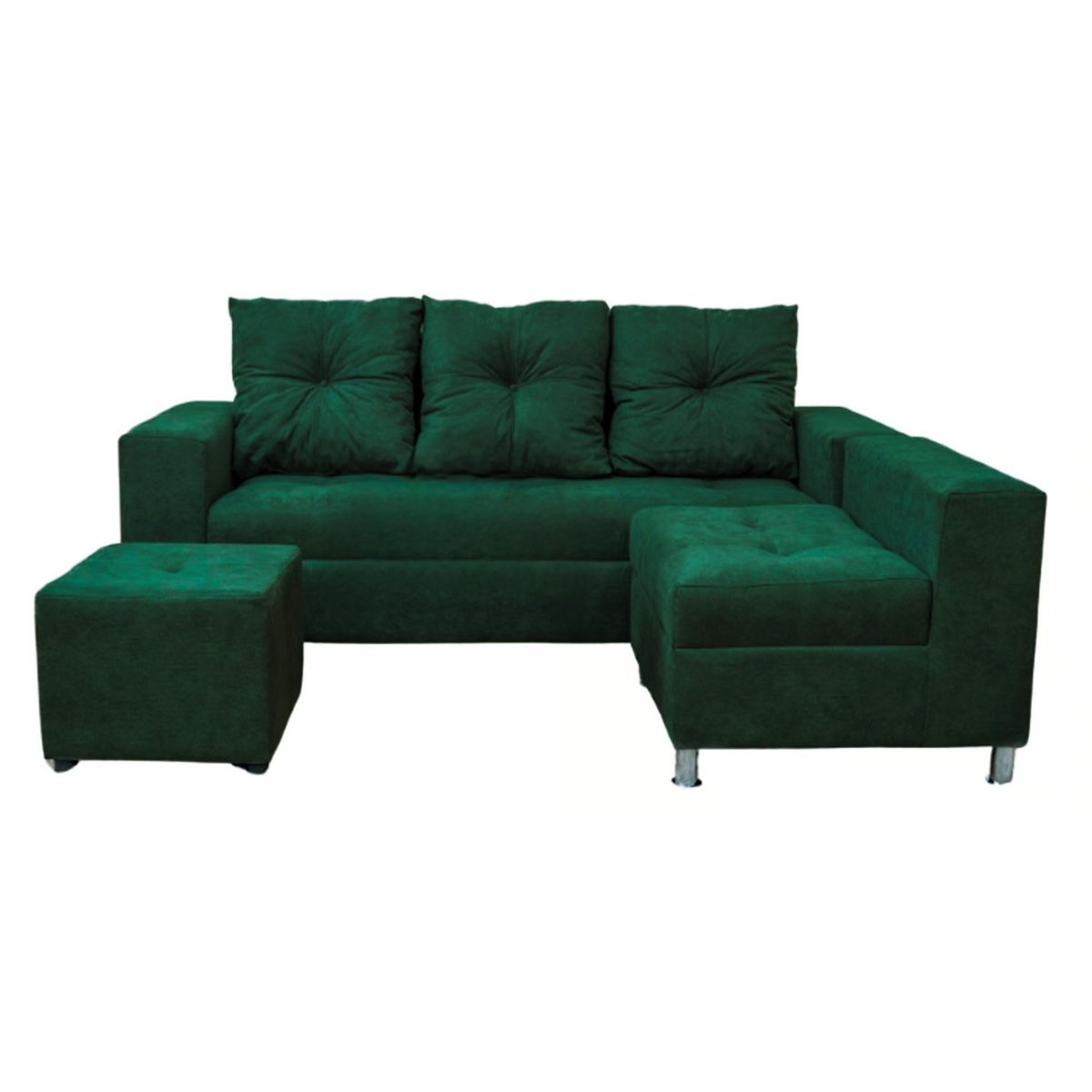 GENERICO - Sofá Seccional Minimalista Perú + puff - Verde