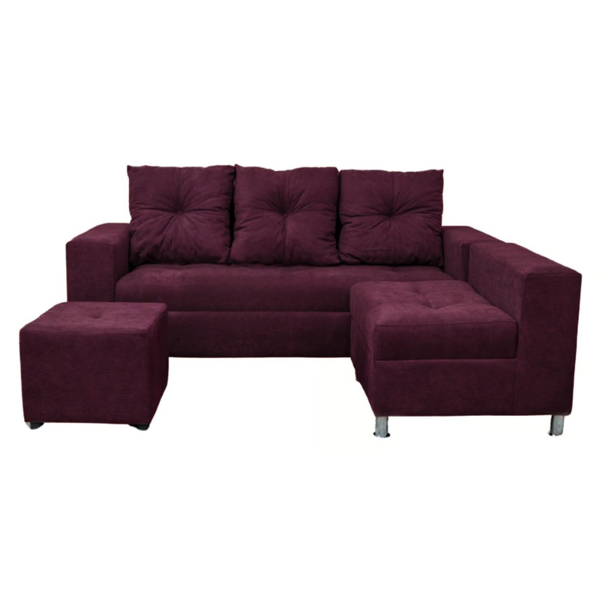 GENERICO - Sofá Seccional Minimalista Perú + Puff de Regalo - Vino