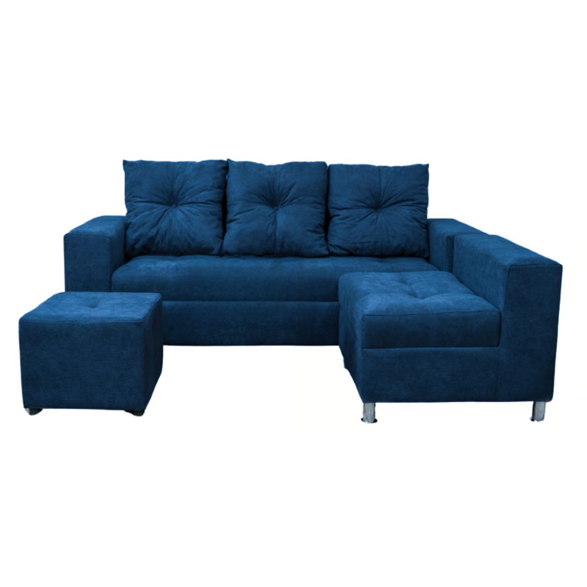 GENERICO - Sofá Seccional Minimalista Perú + Puff de Regalo - Azul Oscuro