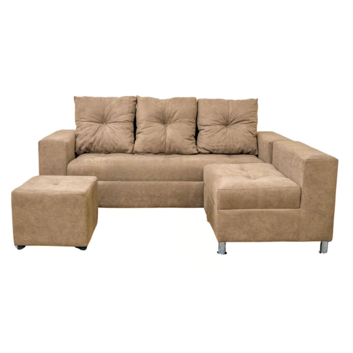 GENERICO - Sofá Seccional Minimalista Perú + Puff de Regalo - Beige