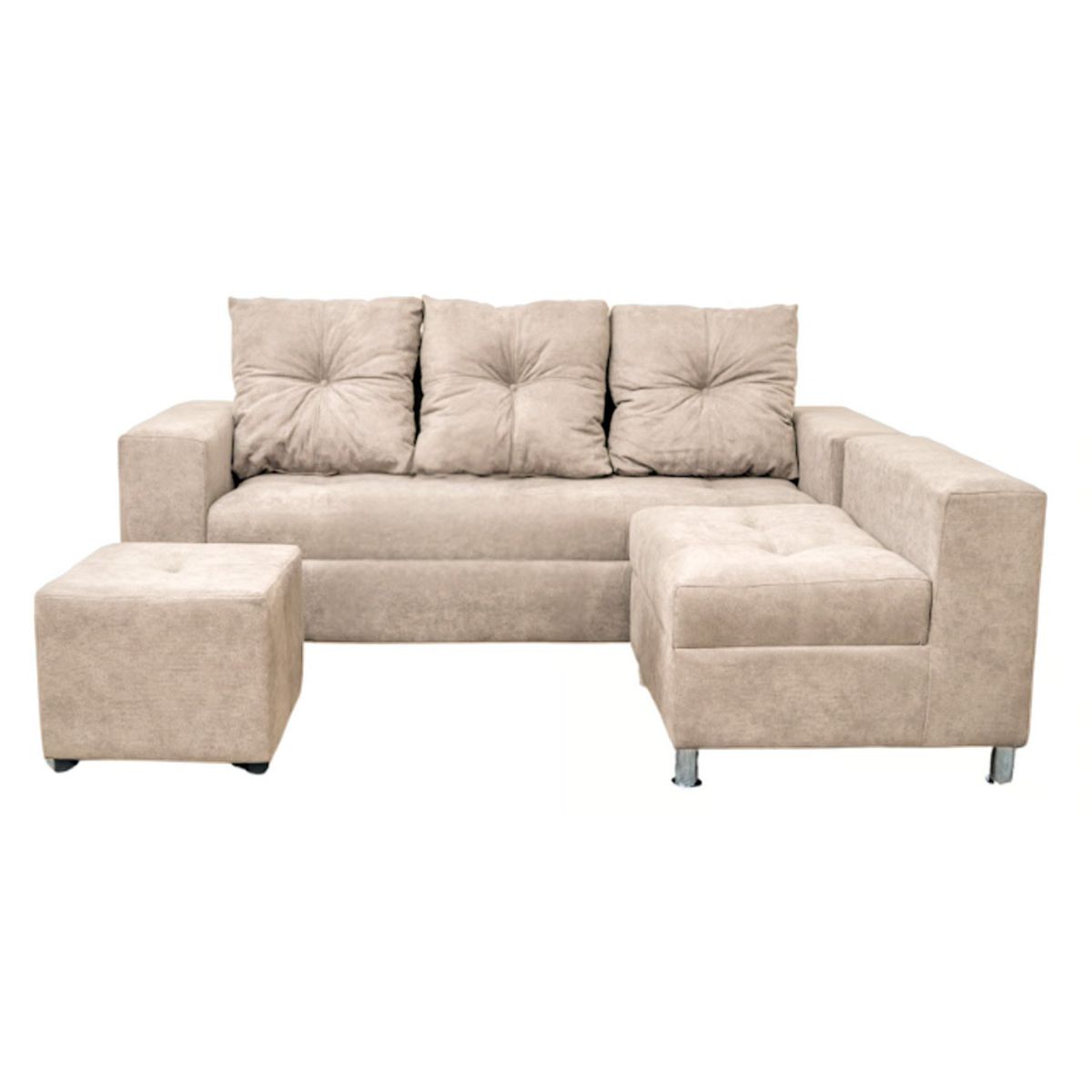 GENERICO - Sofá Seccional Minimalista Perú + Puff de Regalo - Blanco