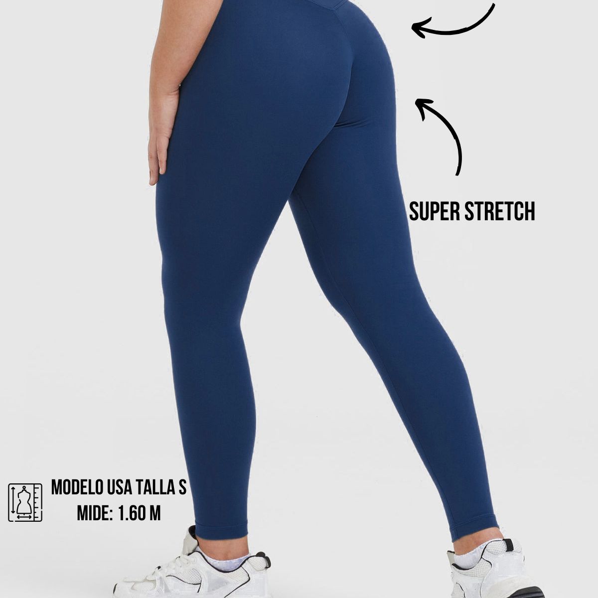 GENERICO - Leggin Deportivo Azul corte en V - Legging Push-Up - Legging Mujer