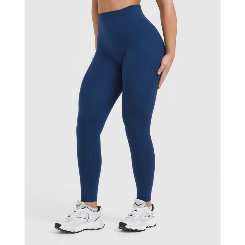 GENERICO - Leggin Deportivo Azul corte en V - Legging Push-Up - Legging Mujer