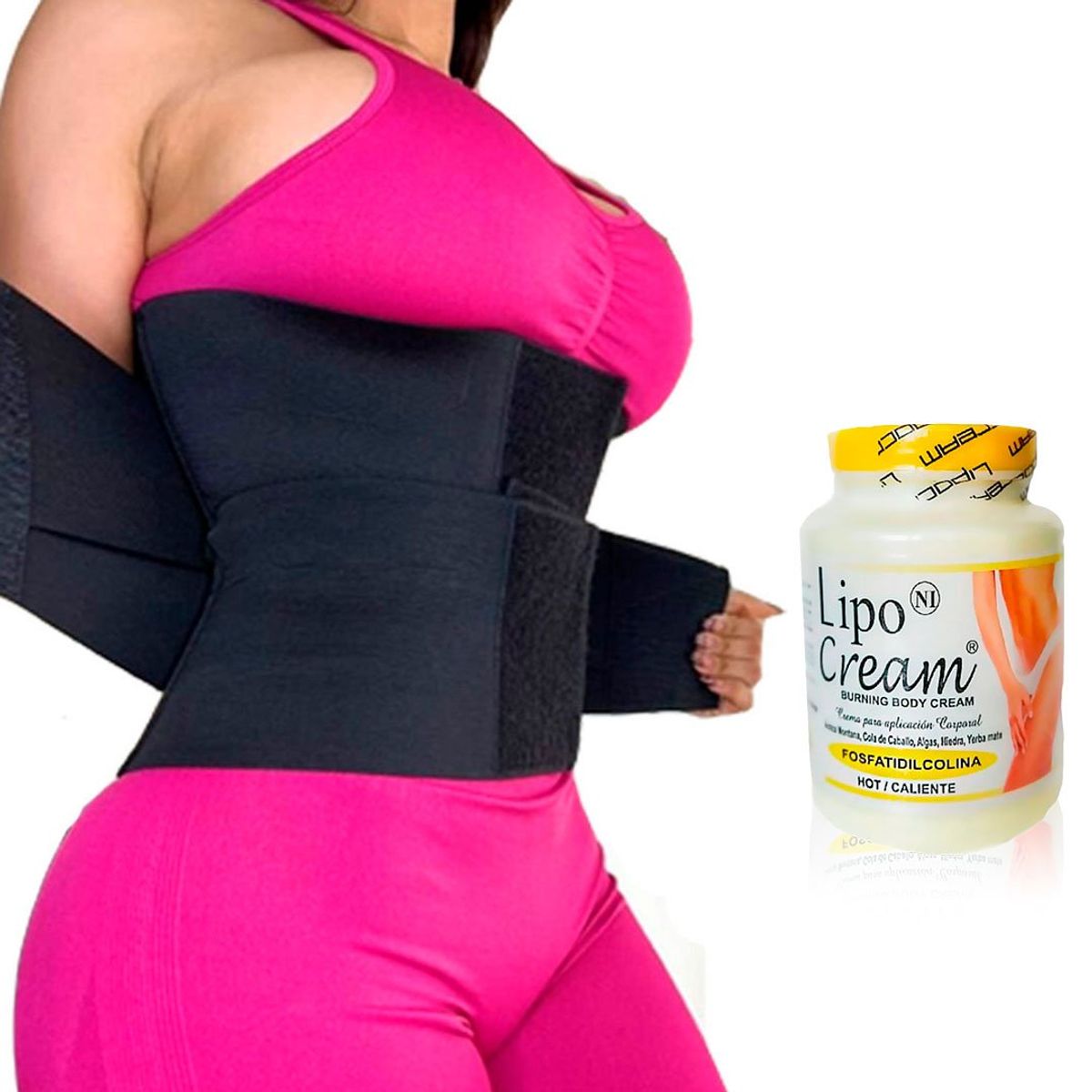 GENERICO - FAJA RELOJ DE ARENA MÁS LIPOCREAM AMARILLA