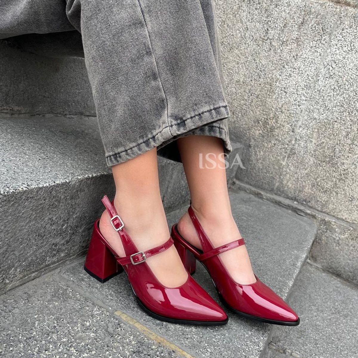 GENERICO - ESTILETO SANDRA PARA DAMA EN TACO 7 VINO CHAROL