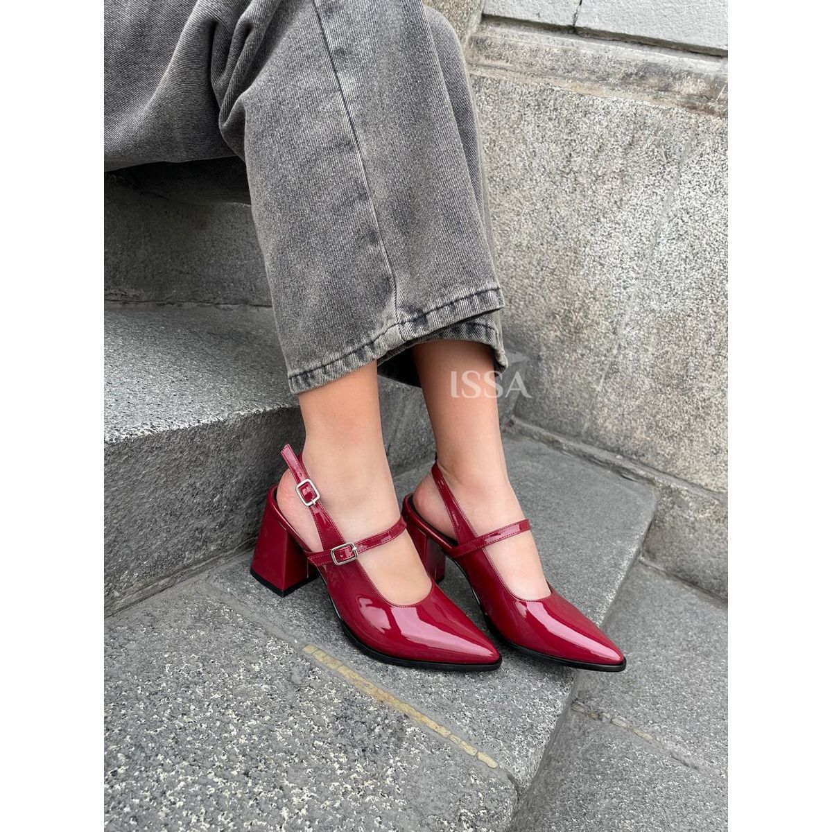 GENERICO - ESTILETO SANDRA PARA DAMA EN TACO 7 VINO CHAROL