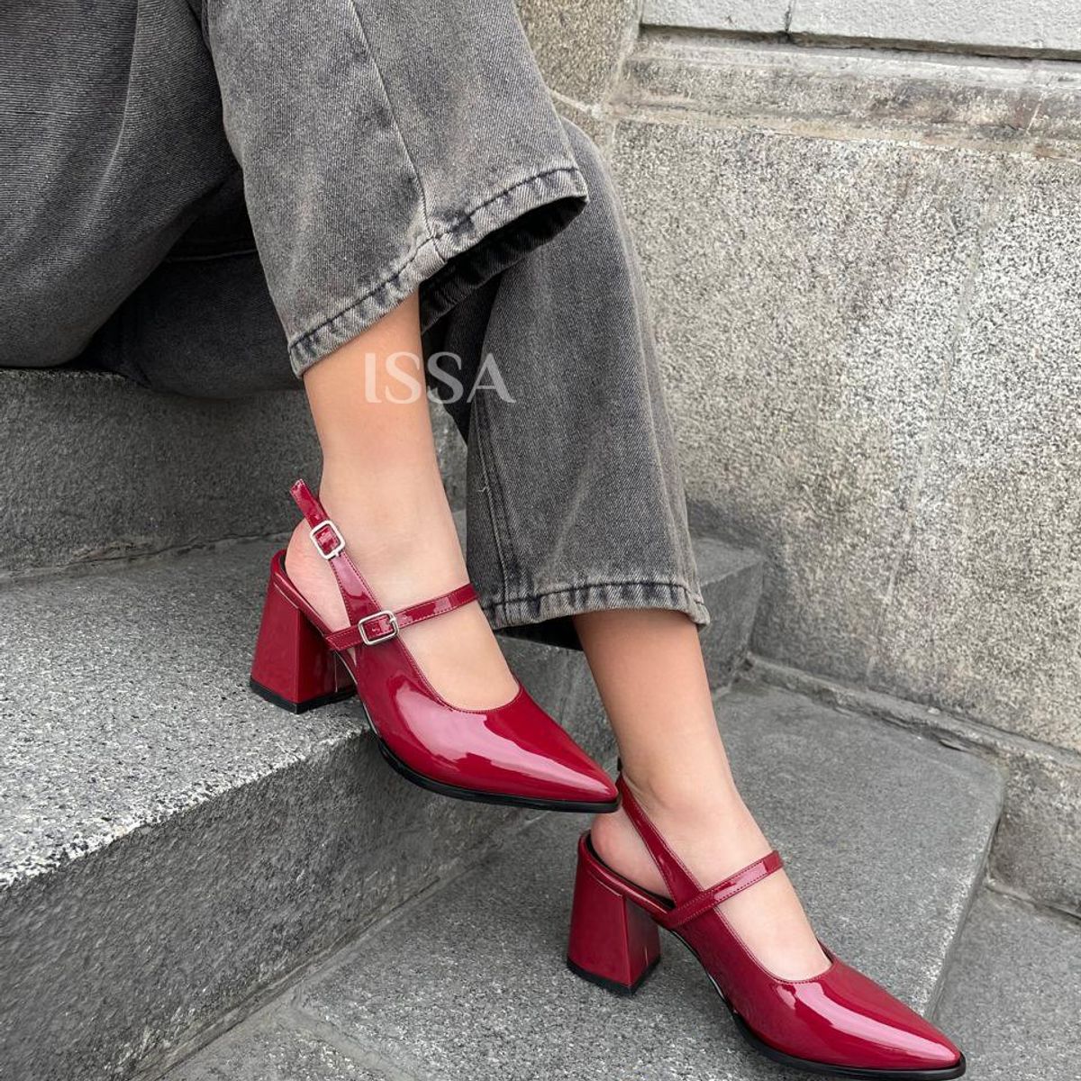 GENERICO - ESTILETO SANDRA PARA DAMA EN TACO 7 VINO CHAROL