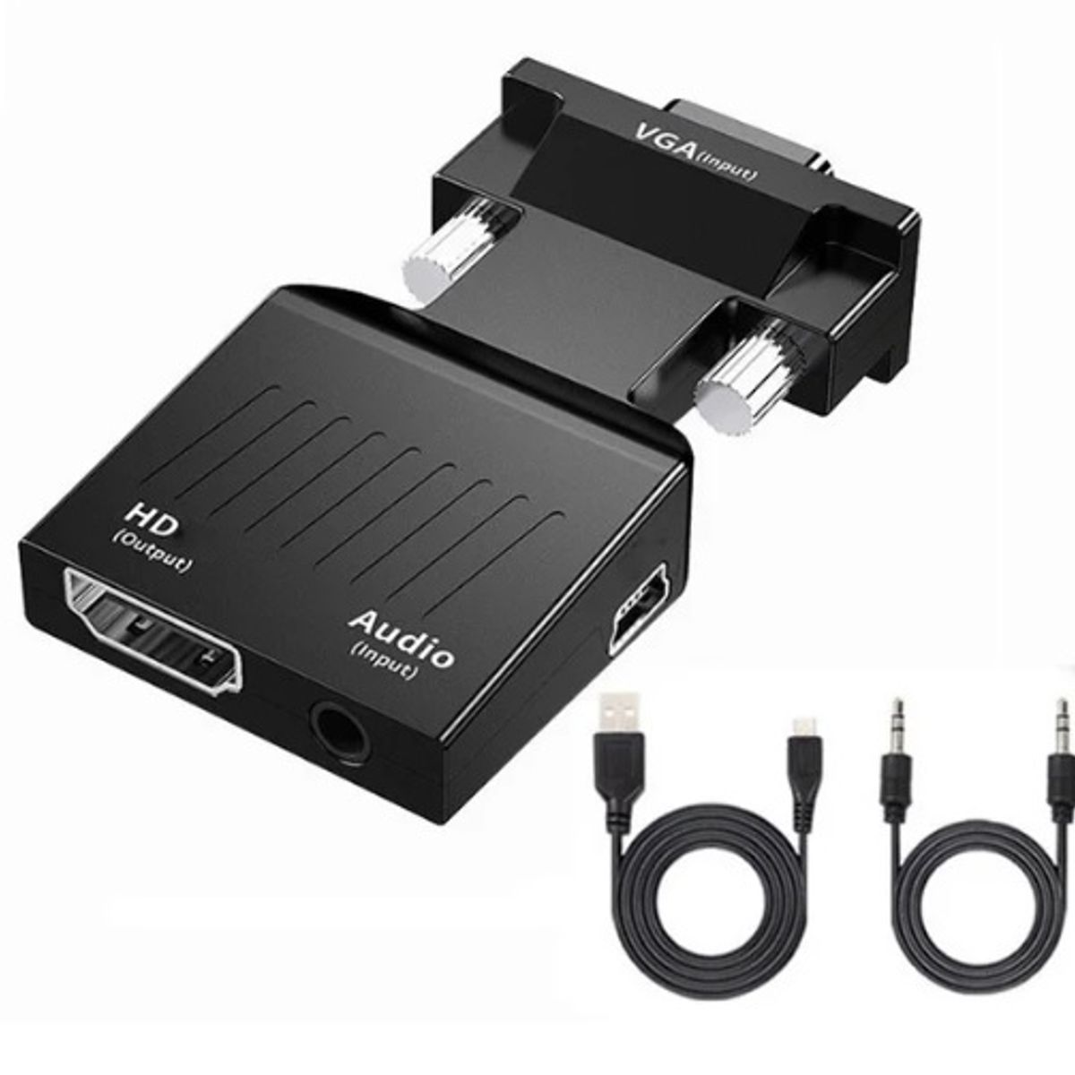 GENERICO - Adaptador VGA a HDMI con cable de audio