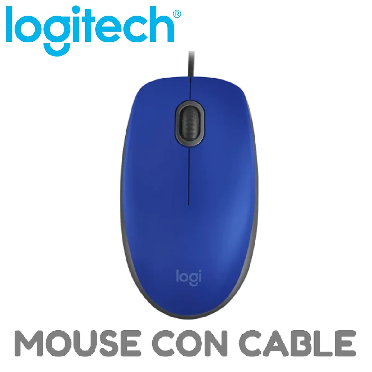 LOGITECH - MOUSE LOGITECH M110 SILENCIOSO CON CABLE USB AZUL