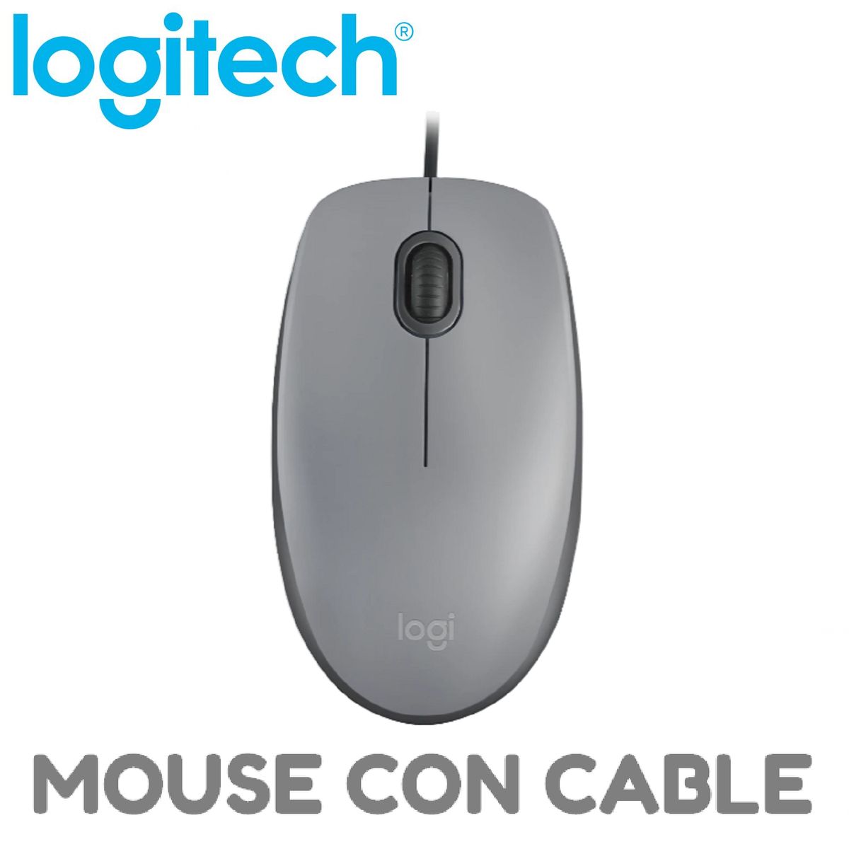 LOGITECH - MOUSE LOGITECH M110 SILENCIOSO CON CABLE USB GRIS MEDIO