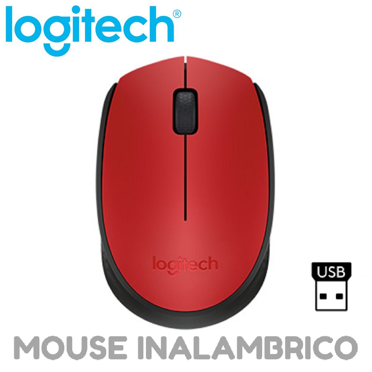 LOGITECH - MOUSE LOGITECH M170 INALAMBRICO ROJO