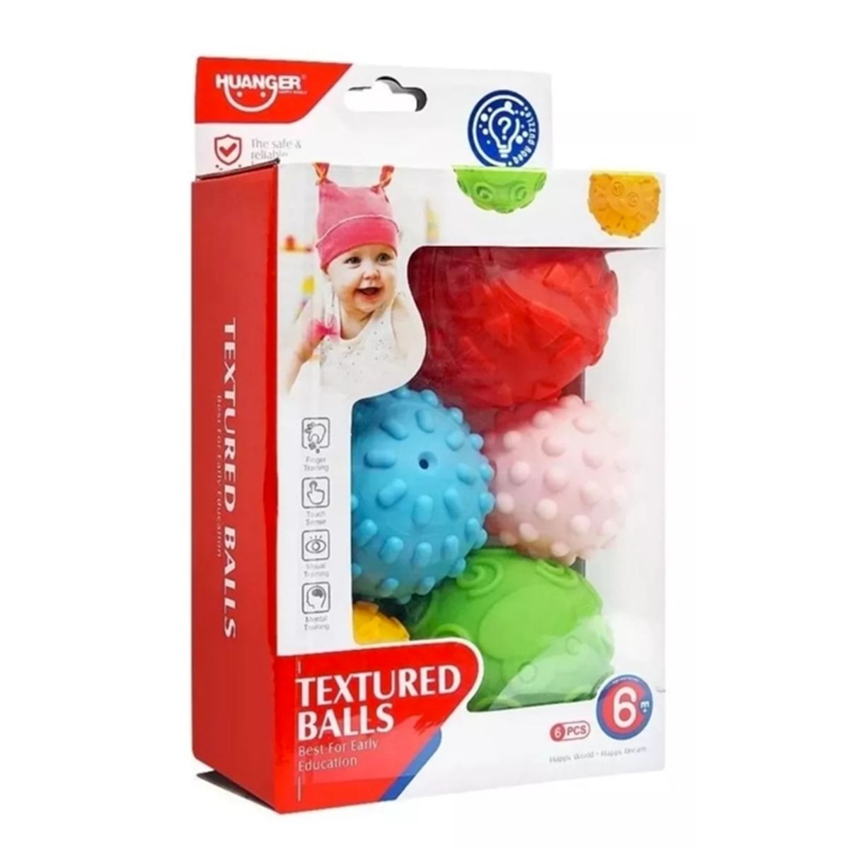 GENERICO - Set 6 Pelotas Sensoriales Texturas Para Bebé
