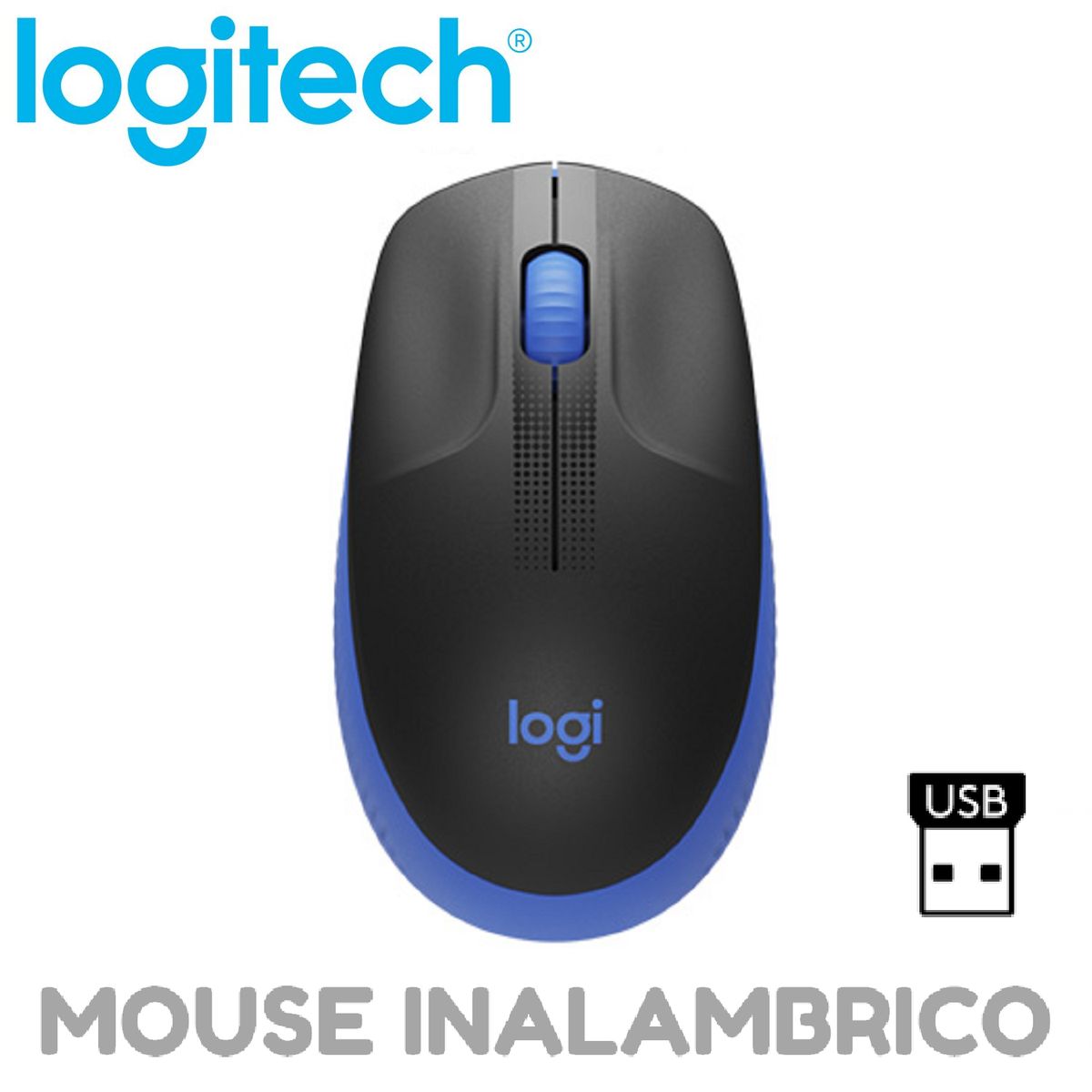 LOGITECH - MOUSE LOGITECH M190 INALAMBRICO TAMAÑO COMPLETO AZUL