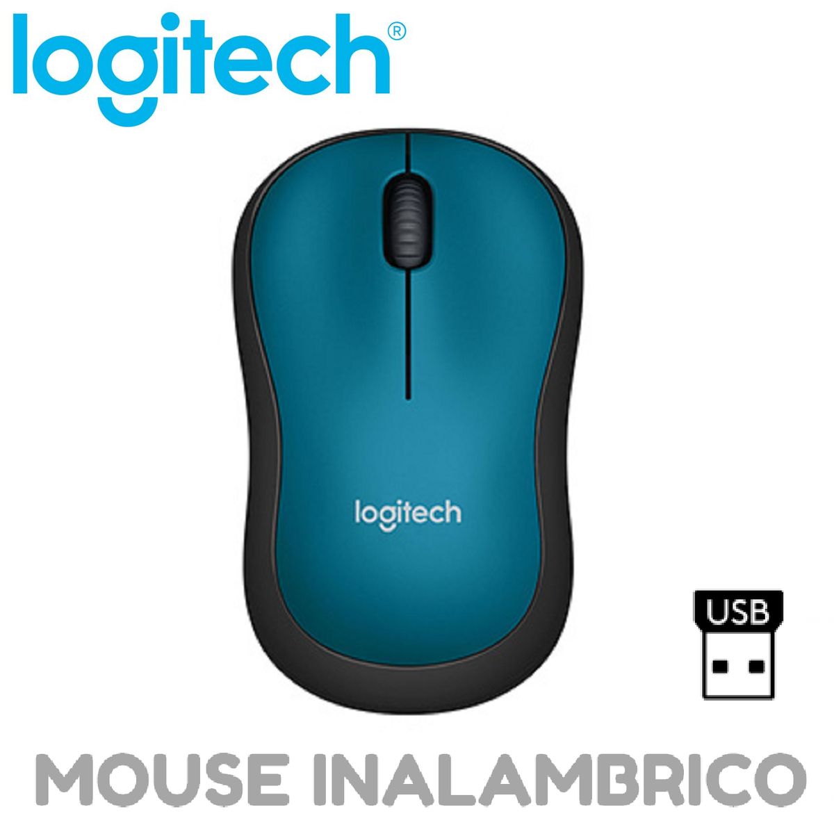 LOGITECH - MOUSE LOGITECH M185 INALAMBRICO AZUL