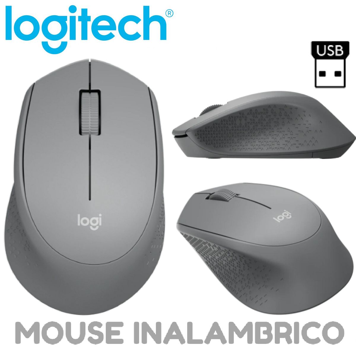 LOGITECH - MOUSE LOGITECH M280 INALAMBRICO GRIS