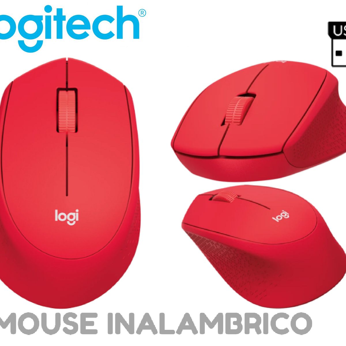 LOGITECH - MOUSE LOGITECH M280 INALAMBRICO ROJO