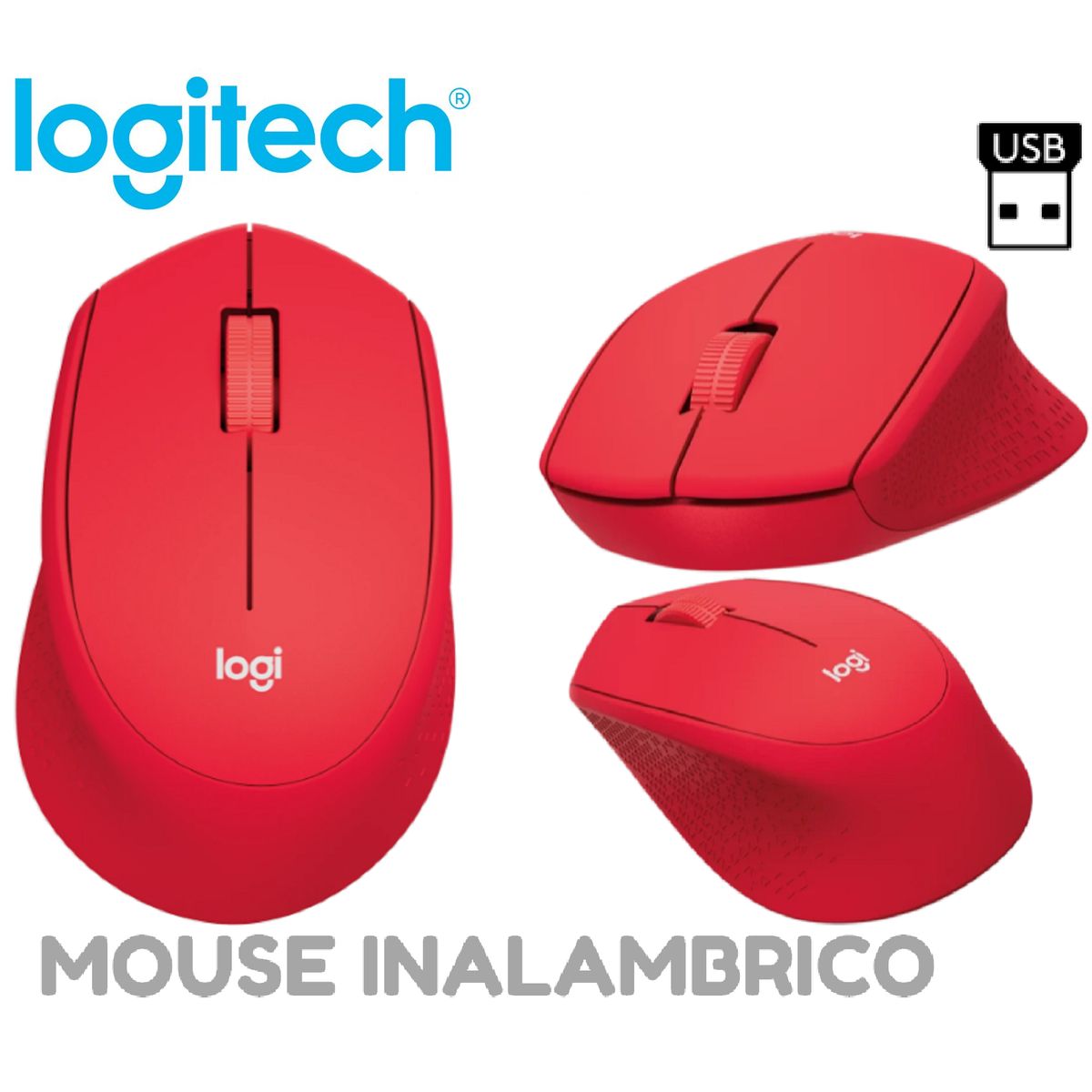 LOGITECH - MOUSE LOGITECH M280 INALAMBRICO ROJO