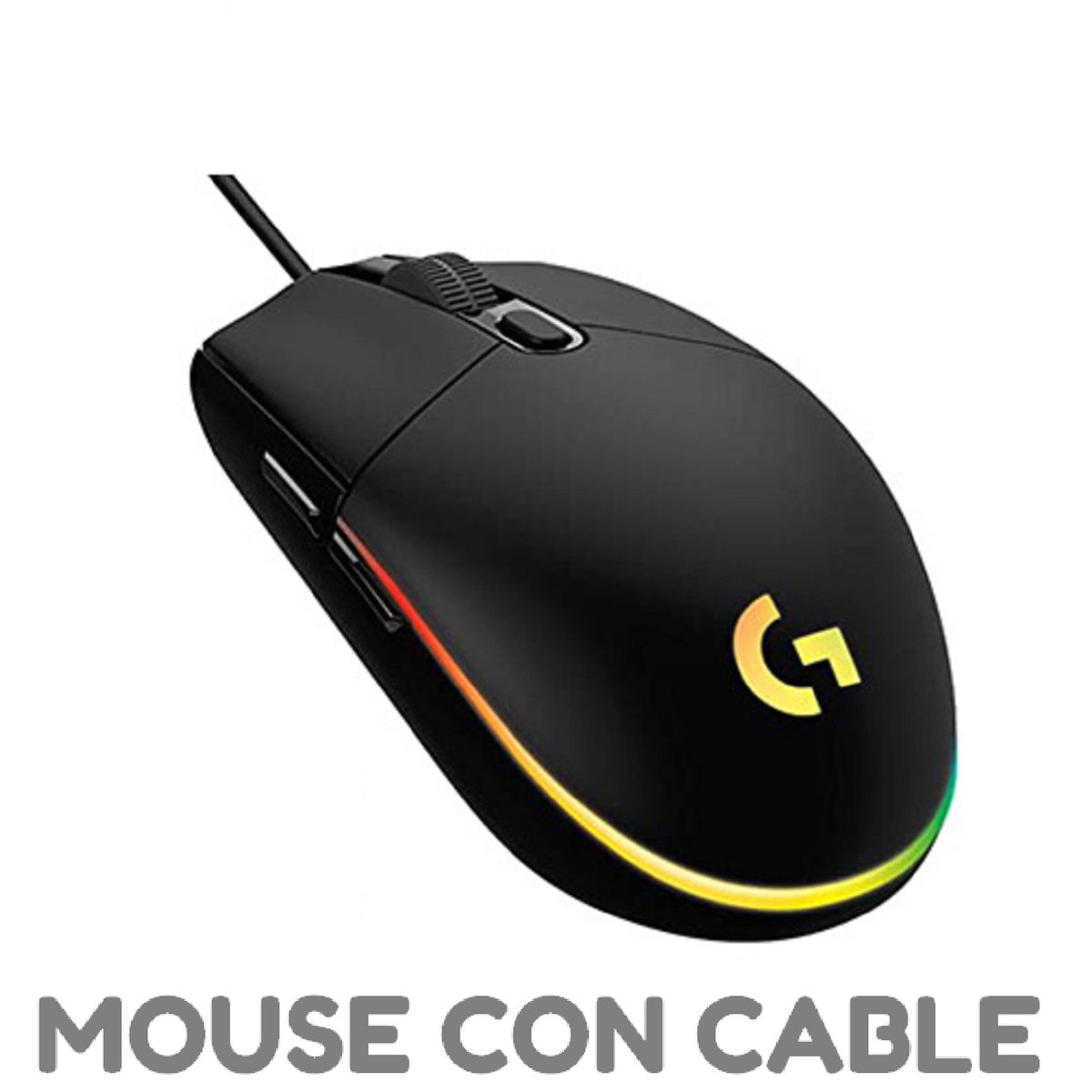 LOGITECH - MOUSE LOGITECH G203 LIGHTSYNC OPTICAL 8000 DPI RGB NEGRO