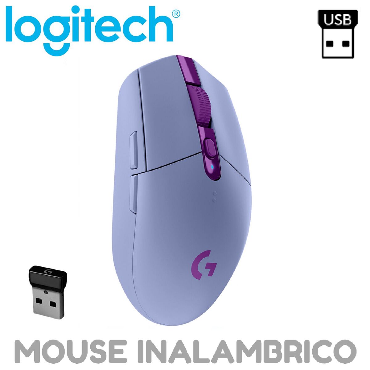 LOGITECH - MOUSE LOGITECH G305 LIGTHSPEED INALAMBRICO LILA