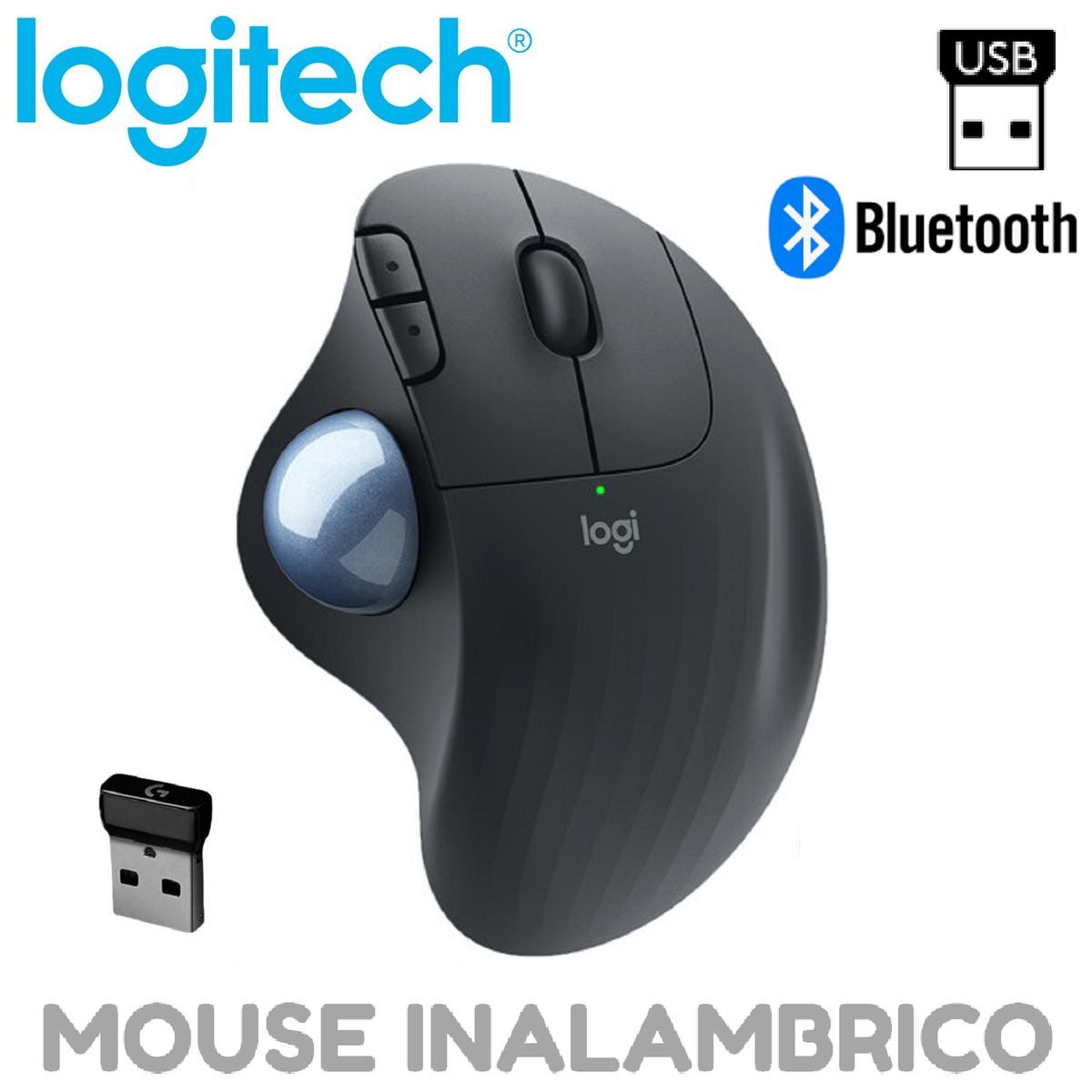 LOGITECH - MOUSE LOGITECH ERGO M575 INALAMBRICO  BLUETOOTH TRACKBALL NEGRO