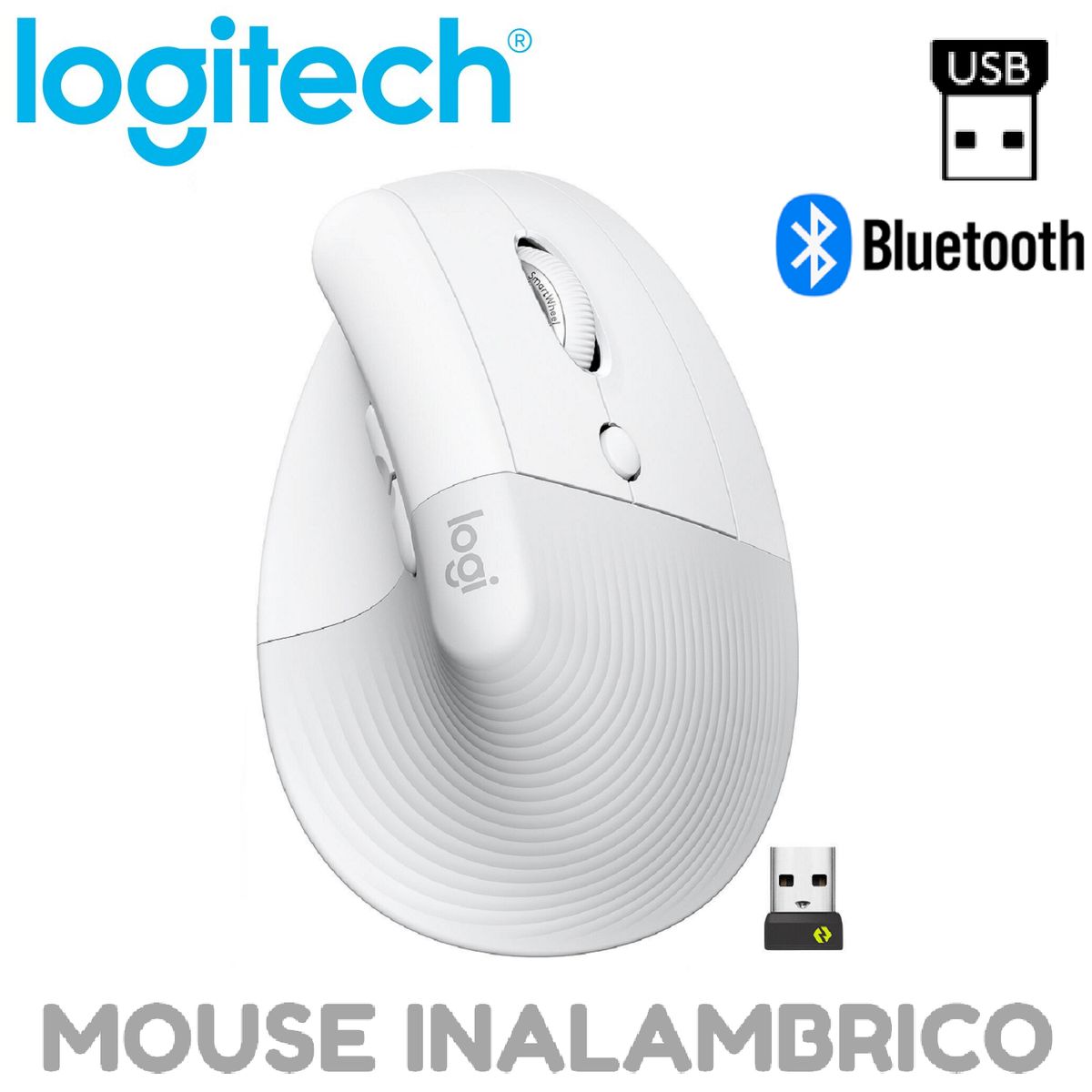 LOGITECH - MOUSE LOGITECH LIFT VERTICAL INALAMBRICOBLUETOOTH BLANCO