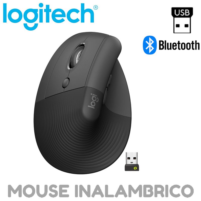 LOGITECH - MOUSE LOGITECH LIFT VERTICAL ZURDO INALAMBRICOBLUETOOTH NEGRO