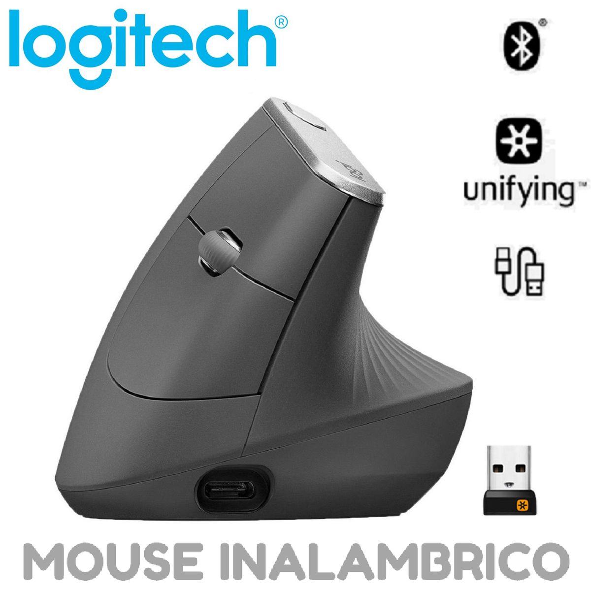LOGITECH - MOUSE LOGITECH MX VERTICAL INALAMBRICOBLUETOOTH NEGRO
